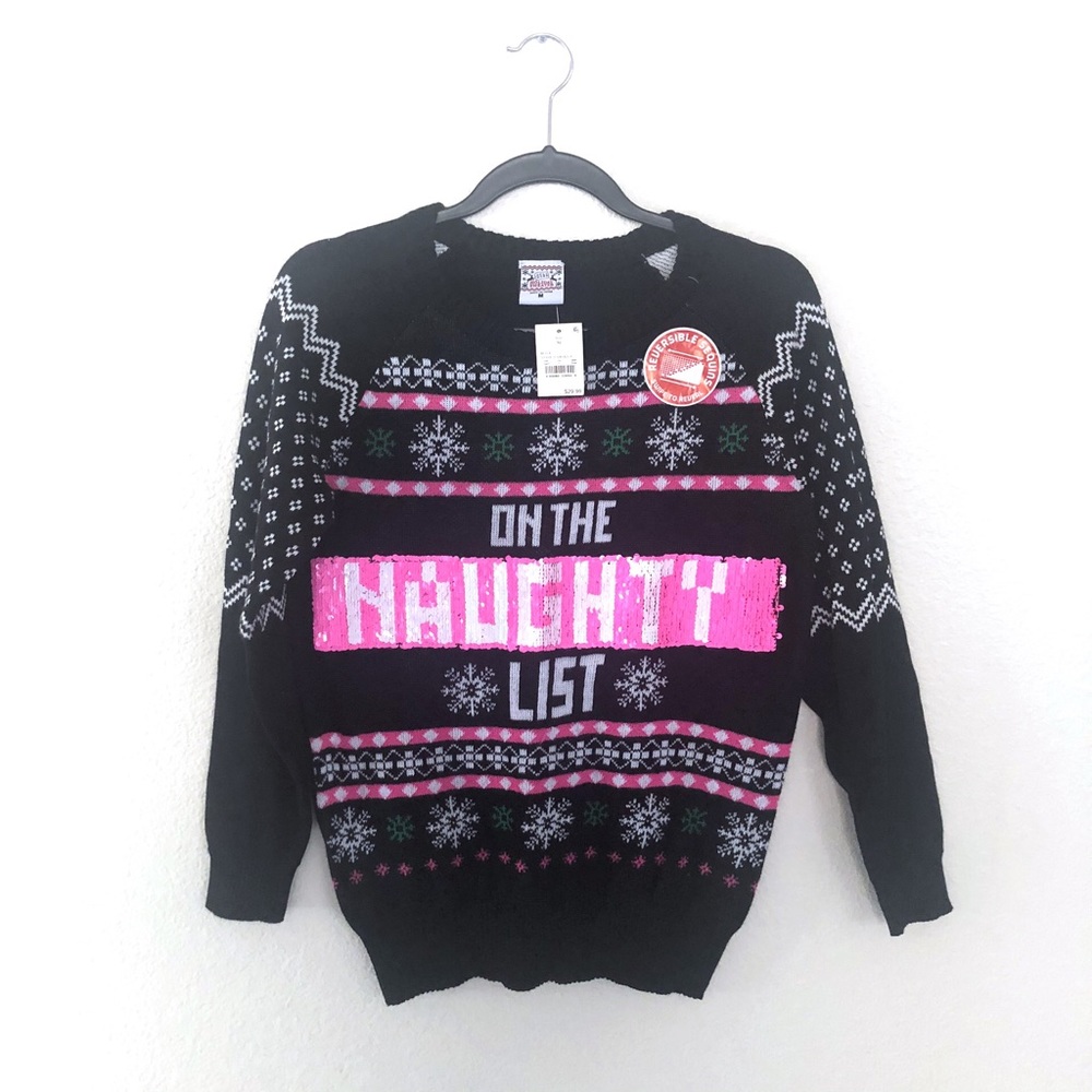 Naughty or Nice Ugly Christmas Sweater Size M